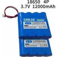 3.7V 12000mAh Rechargeable Battery Pack For Megaphone Speaker 1S4P 4.2V 18650 Lithium Battery with XH2.54 Plug An USB Charger