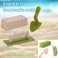 3PCS Set Summer Outdoor Beach Toy Shovel Sandbox Anti-Slip Handle Beach Build Sand Castle Mold Beach Shovel Toy