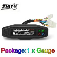 ZHIYUMotorcycle Speedometer Oil Gauge Tachometer Universal Digital Odometer Meter Instrument Cluster Turn Signal Light Indicator