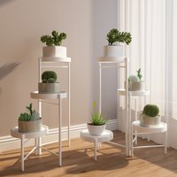 Faltbarer Eck-Pflanzenständer für drinnen und draußen, abgestuftes Pflanzenregal, faltbarer Blumenhalter, Präsentationsständer für Garten, Terrasse, B