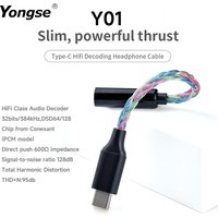 YONGSE Y01 DAC Adapter TypeC to 3.5mm/4.4mm Chip CX31993 Earphone Amplifie Digital Decoder Cable OTG
