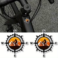2Pcs 2D PET Compass Riding Stickers Scratch Concealing Decals for Bicycle Seat Post Frame Outdoor Decoration Laptop Stickers