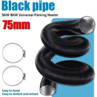 1/2/3m 75mm Diesel Heater Duct Hose Flexible Aluminum Foil Air Vent Pipe With Clamps For 5KW 8KW Parking Heater Truck RV Boat
