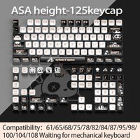 PBT thermal sublimation pudding keycap cute adaptation 60/68/75/100%attack shark ajazz aula akko mechanical keyboard keycaps