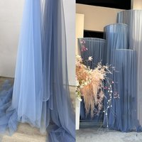 blue Tulle wedding background arrangement with hanging Tulle wedding dress children's clothing fabric Handmade diy material