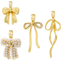 ZHUKOU 1 Piece Pearl Bow Style Brass Material Pendant Jewelry Wholesale: VD1476-VD1479