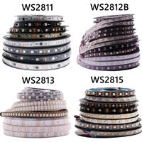 WS2811 WS2812B WS2813 WS2815 5050RGB LED-Streifenlichter individuell adressierbar 30/60/144 Pixel/LEDs/m Schwarz/Weiß PCB DC5V/12V
