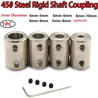 1Set Rigid Shaft Coupling 4-10mm CNC Motor Jaw Shaft Coupler Connector Sleeve #45 Steel Transmission Connector High Quality