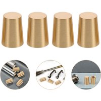 4 pc Wooden Base Brass Feet Crafts Anti Skid Tray Legs Pad Cutting Board Decorative Box Feet Jewelry Case Hardware Furniture