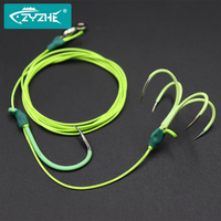 ZYZHE 1pc Stinger Rigs Fishing Live Bait Rigs Single J Hook+Four Fork Hook Fishing Bait Rigs Ideal For Large Catfish Snapper