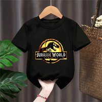 Jurassic World Rebirth Kids Cotton T-Shirt Boy Short Sleeve Top Children Anime Print Tee Summer Casual Clothing Unisex Gift