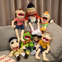 60cm Jeffy Hand Puppet Plush Toy Talk Show Party Props Chef Rock Jeff Phoebe Hand Muppet Doll Kids Toy Birthday Xmas Gift