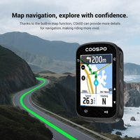 CS600 IPX7 2.4" Touch-screen Bike Computer GPS Colorful Map Navigation Wireless Cycling Computer Indoor Training Odometer COOSPO