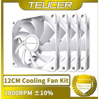 TEUCER 1800RPM 4PIN PWM White 12cm Computer Case Cooling System Fan Silent PC CPU Cooler 120mm Fans Kit Cooler Fan