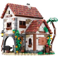 MOC Building Blocks Toy - Eldorado Fortress at Barracuda Bay, Pirate Blacksmith House, Collectible Pirate Scene Diorama