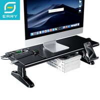 Eary Computer Monitor Stand Riser Height Adjustable With 4-Port USB 3.0 Type-C for Laptop Office Desk Accessories Phone Holder