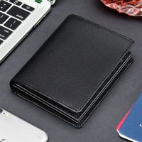 Men's RFID Leather Wallet Genuine Cowhide Vintage Short Horizontal Bifold Card Holder