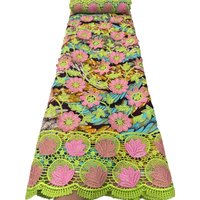 5 Yards New African Glam Glitter Grand Golden Ankara Embroidery Printing Wax Fabric Materials For Nigerian Women Dress