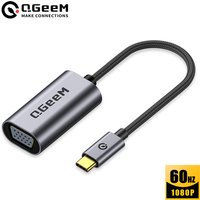 QGeeM USB C to VGA Cable USB3.1 Type C to Female VGA Adapter Cables for Macbook Pro Xiaomi Laptop Huawei Mate 30 P30 Samsung S20