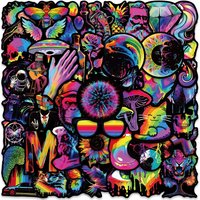 50pcs Funny Cartoon Rainbow Trippy Hippie Graffiti Stickers For Laptop Phone Guitar Luggage Skateboard Waterproof Vinyl Decal