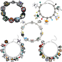 Popular anime accessory bracelet with skull, Luffy DIY charm bracelet