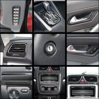Carbon Fiber For VW Scirocco 2009-2016 Steering Wheel Air Panel Gear Shift Box Cover Trim Decoration Frame Interior Accessories