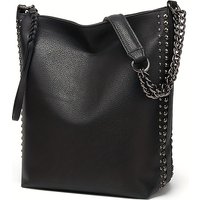 Women's Fashionable All Match Tote Bag, Punk Y2K Large Capacity Rivet Casual Shoulder Messenger Bag Suitable for Women Daily Use