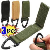 1/2/3Pcs Tactical Hanging Key Hook Clip Clamp Buckle Nylon Webbing Molle Belt Carabiner Outdoor Strap Climbing Accessories