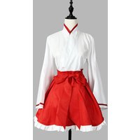 Plus Size Full Set Retro Japanese Shrine Maiden Kimono Lolita Cosplay Outfit, For Stage Halloween Party Role Play Daily Wear