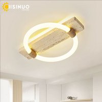 Retro Wabi Sabi Style Ceiling Light Round Design Yellow Natural Stone Lamp LED 25W for Corridor Hallway Entrance Balcony Decorat