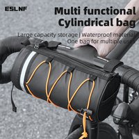ESLNF Rainproof Bicycle Front Tube Bag Large Capacity Multifunctional Handlebar Shoulder Bag with Reflection for Bike Safety