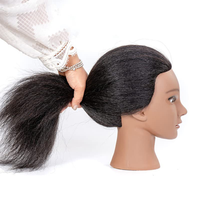 14inches 100% Human Hair Mannequin Head with Real Hair for Braiding, Styling, Barber & Hairdressing Practice