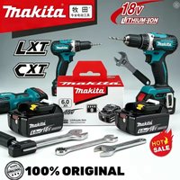 Makita bateria 18v Makita DDF487 bezprzewodowy sterownik wiertarka 18V bezszczotkowa śrubokręt elektryczny uderzający ładowalne narzędzie elektryczne