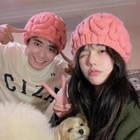 Dopamine Brain Flower Hat Personalized And Creative Handmade Woolen Hat Autumn And Winter Adult Hat Suitable For Unisex