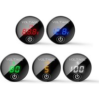 DC 12V 24V Car Voltmeter LED Digital Display with Touch Switch, Suitable for Boat Marine Vehicle Motorcycle