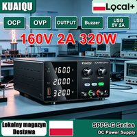 KUAIQU 160V 2A 320W Labor-DC-Netzteil 5V/12V/24V/30V/60V 10A/5A 150W/300W Einstellbare Stromquelle OCP/OVP/Ausgang/Buzzer USB 5V2A Spannungsregler LED 4-stelliger Labor-Schaltregler für