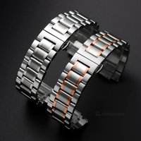 12/14/16/17/18/19/20/21/22/23/24mm Stainless Steel Watch Strap for Longines Curved End Bracelet Metal Wristband Butterfly Clasp