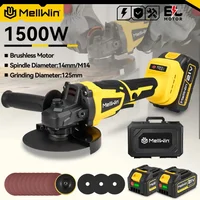 MELLWIN, meuleuse d’angle sans fil et sans balais de 125 mm, outil électrique pour couper et polir le métal et le bois, compatible avec les batteries Makita 18 V.