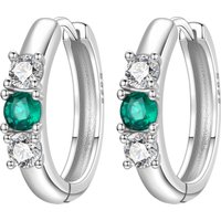 CYCUFF S925 Sterling Silver Green Minimalist Zircon Earring Hoop Earring Women Jewelry Original Trendy Anniversary Gift