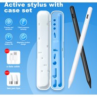 Universal Stylus Pen for iPad iPhone Samsung, 95% Touch Devices, Fast Charging, Long-Lasting Battery, Side Magnet, with Storage