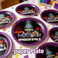 Undertale Game Theme Party Decorations Tableware Supplies Paper Plate Cutlery Birthday Wedding Picnic Portable Multi-quantity