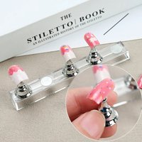 5Pcs Multi-color Magnetic Nail Art Holder Reusable DIY False Nail Tip Practice Stand Crystal Base Nail Training Holder