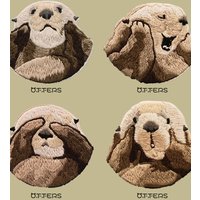 1 Piece Cute Stick on Embroidery Fabric Stickers Animal Otter Self adhesive for Clothing DIY Accessories