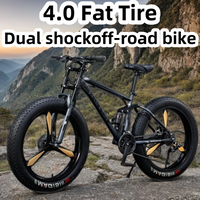 Soft tail fat tire bicycle DH dual shock absorbing mountain bike Dual disc brake Snow MTB Bike 24/26-inch off-road Bicicleta