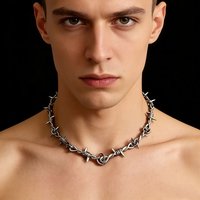 Unisex Choker Necklace Men's Women Hip-hop Gothic Punk Barbed Wire Little Thorns Chain Choker Jewelry Gifts