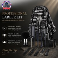 11pcs/15pcs Salon Barber Cloak Set Barber Stylist Cloak with Adjustable Buckle Neck Dust Removal Brush and Comb Barber Shop Tool