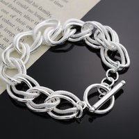 925 Sterling Silver beautiful Double twist chain Bracelets For Women fashion party Wedding accessories Jewelry Holiday gifts