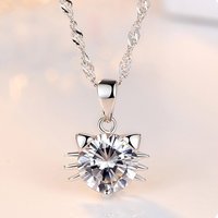 New 925 Sterling Silver Necklace Moissanite Pendant Cute for Women Noble Wedding Jewelry Fine Fashion Accessories Party Gift