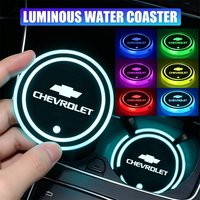 Car keychain/2PCS Led Car Logo Cup Light UBS Car Atmosphere Lamp Colorful Water Coaster For Chevrolet Spark Captiva Malibu Trax.