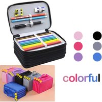 72 Holes Pencil Case Large Capacity Four Layers Kawaii Pen Storage Bag Korean Stationery Office Supplies Brush Color Pencil Bag